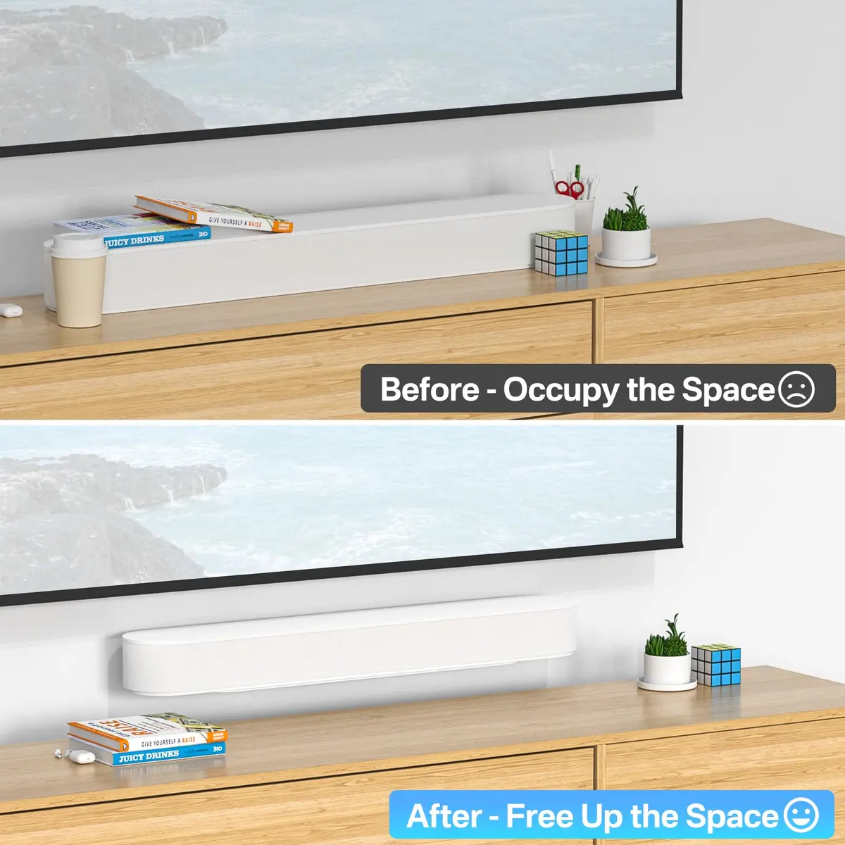 notiela Heavy Duty Wall Mount for Sonos Beam White | Space-Saving Soundbar Bracket - view 6
