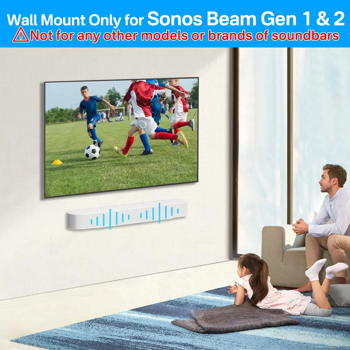 notiela Heavy Duty Wall Mount for Sonos Beam White | Space-Saving Soundbar Bracket - view 2