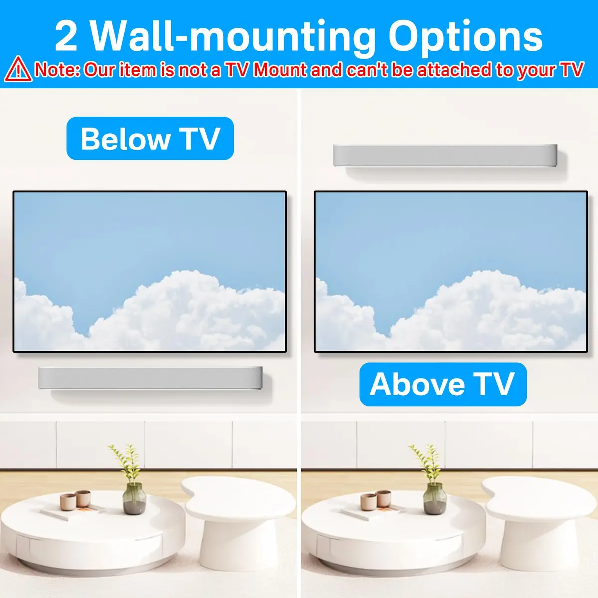 notiela Heavy Duty Wall Mount for Sonos Beam White | Space-Saving Soundbar Bracket - view 4