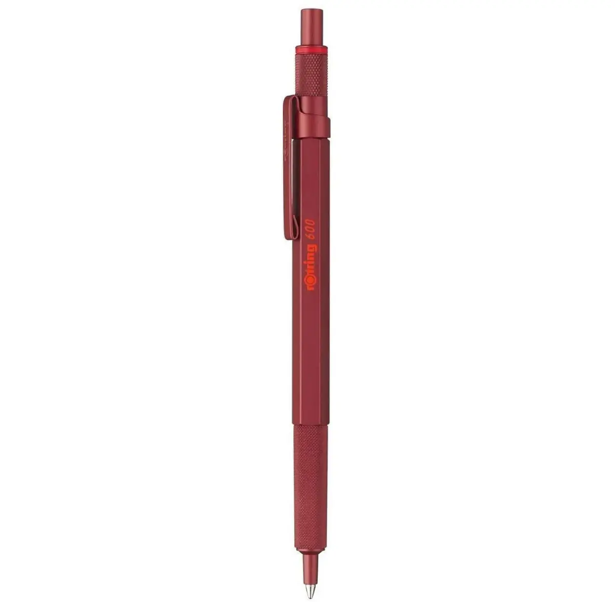 rOtring 600 Ballpoint Pen, Medium Point, Black Ink, Red Barrel, Refillable | Precision Writing Instrument - main product image
