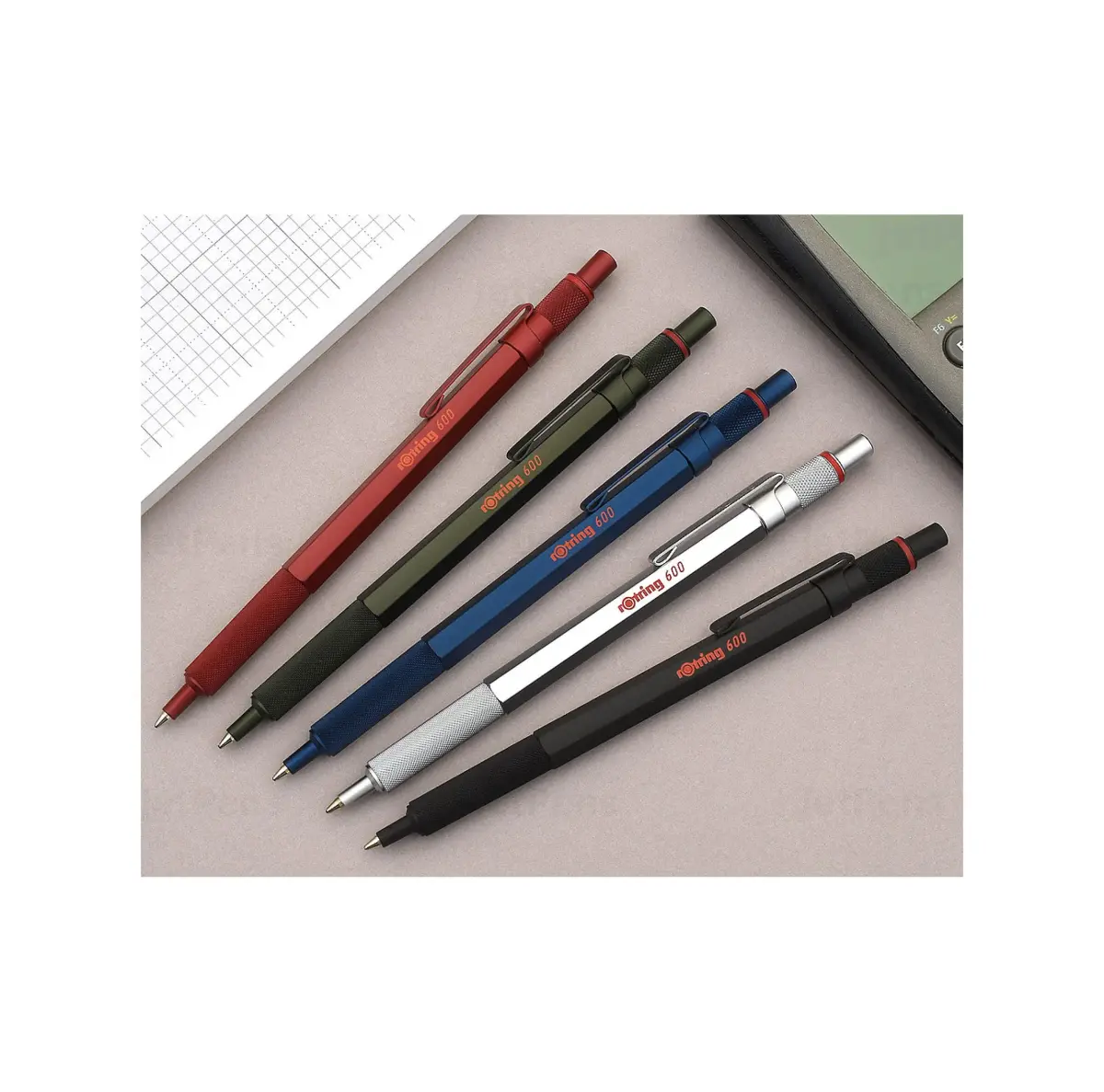 rOtring 600 Ballpoint Pen, Medium Point, Black Ink, Red Barrel, Refillable | Precision Writing Instrument - view 5