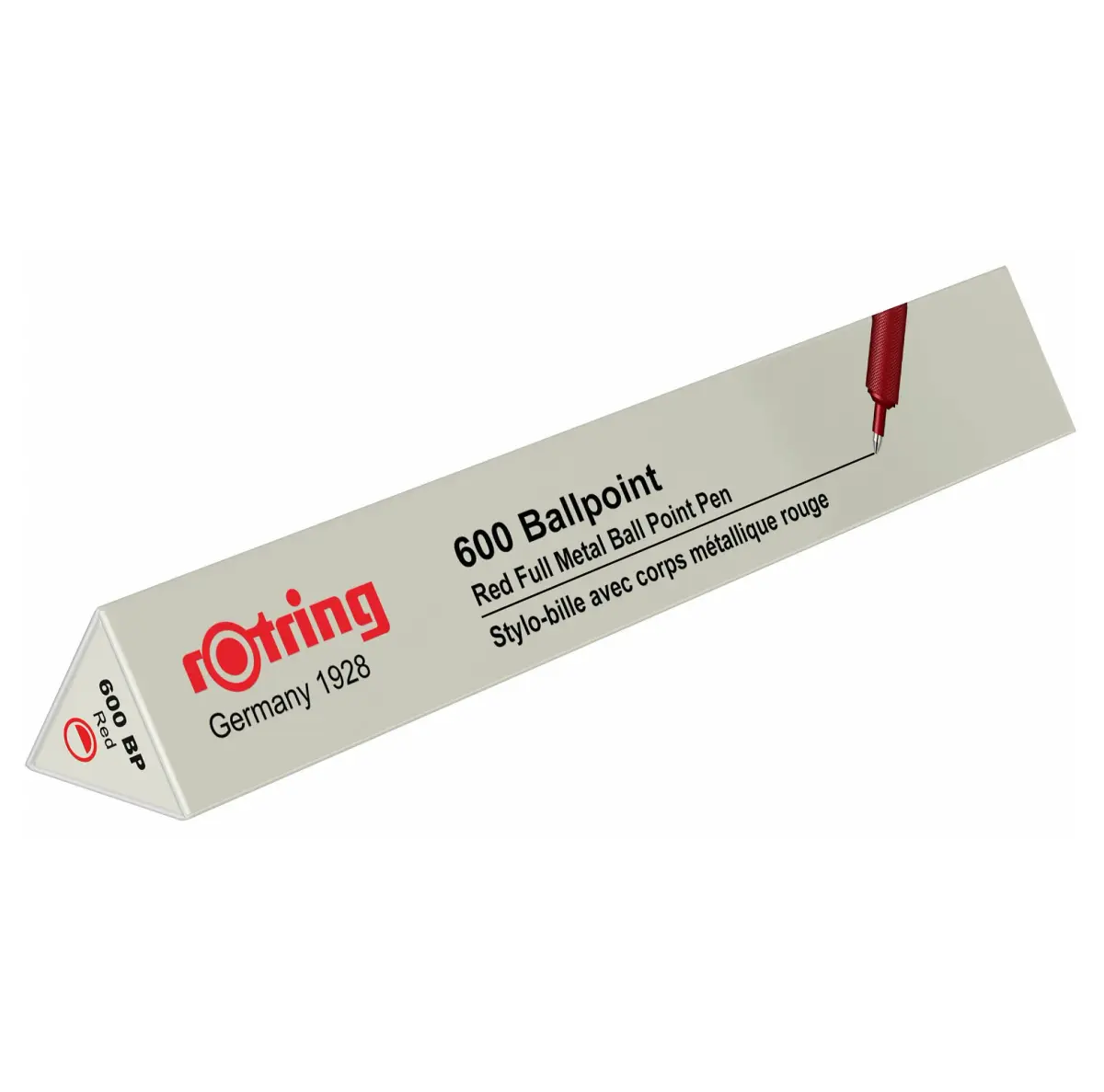 rOtring 600 Ballpoint Pen, Medium Point, Black Ink, Red Barrel, Refillable | Precision Writing Instrument - view 3