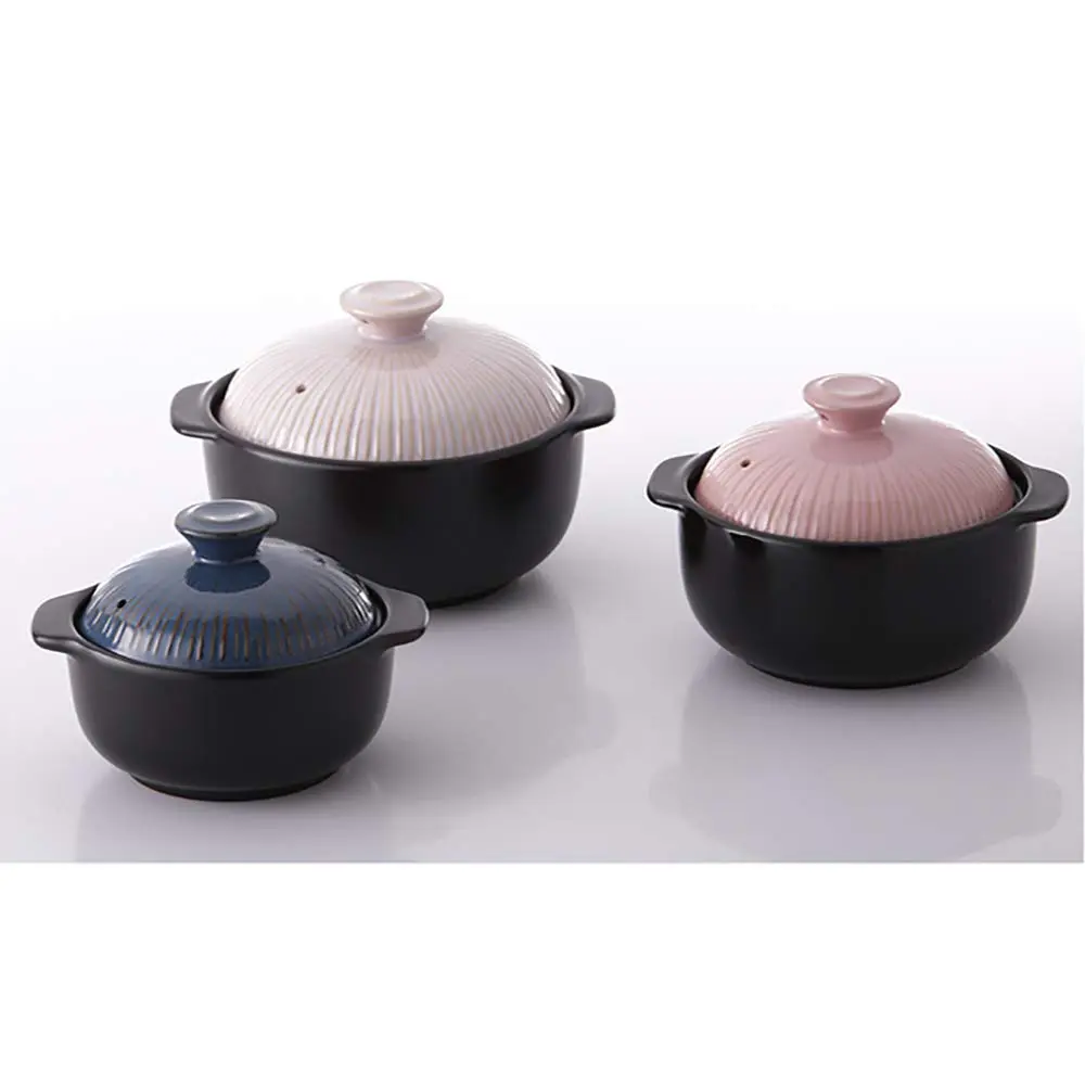 Lucia Natural Glazed Ceramic Porcelain Cookware Hot Pot 600ml | Heat & Water Resistant - view 5