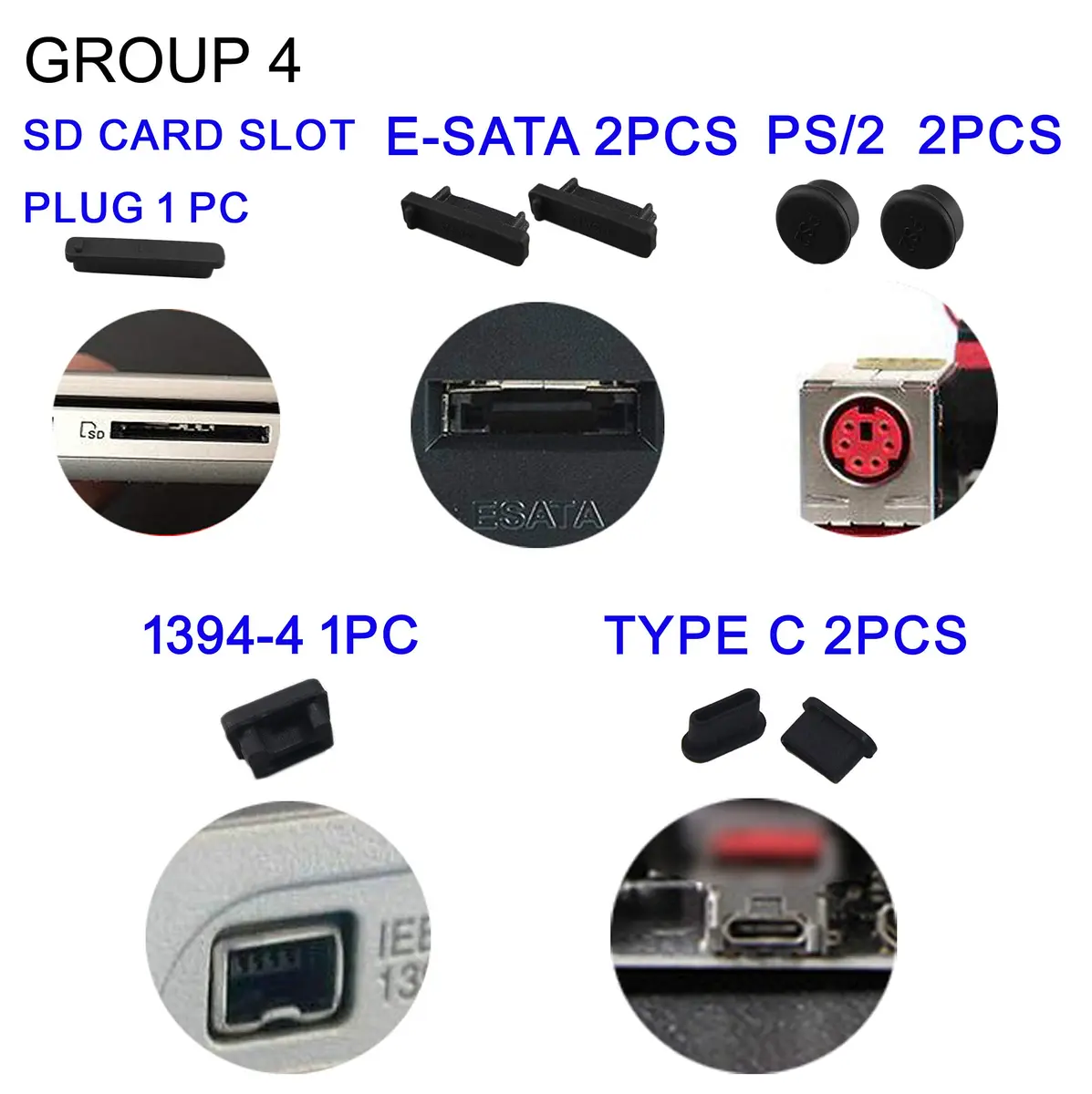 LampVPath 36 Pcs Computer Port Dust Plugs Set | 19 Types Universal Silicone Laptop Port Covers - view 5