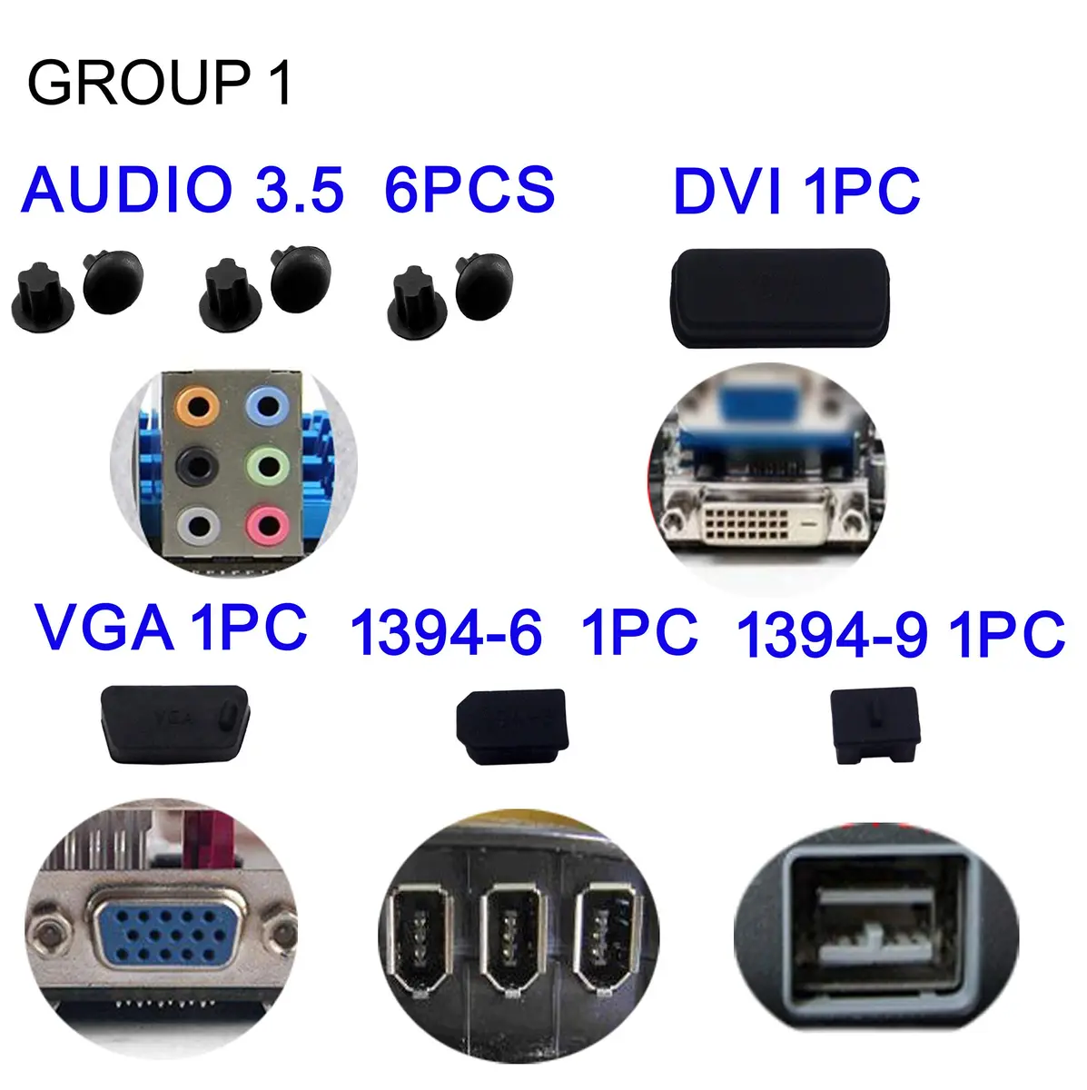 LampVPath 36 Pcs Computer Port Dust Plugs Set | 19 Types Universal Silicone Laptop Port Covers - view 2