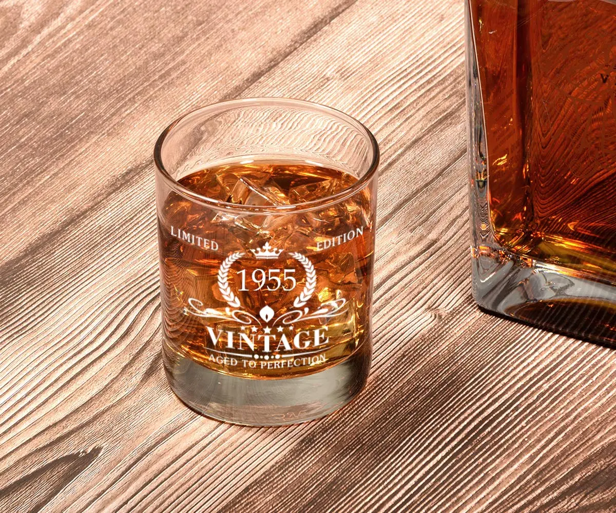 Triwol 71st Birthday Whiskey Glass | Vintage 1955 Gift for Men in India - view 2
