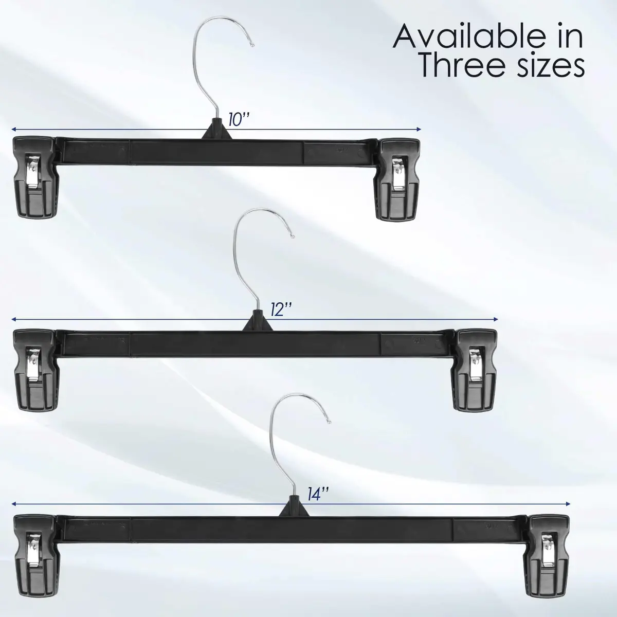 Hanger Central 12 inch 30 Pack Pants Hangers Slim Plastic Black | Space Saving & Heavy Duty - view 8