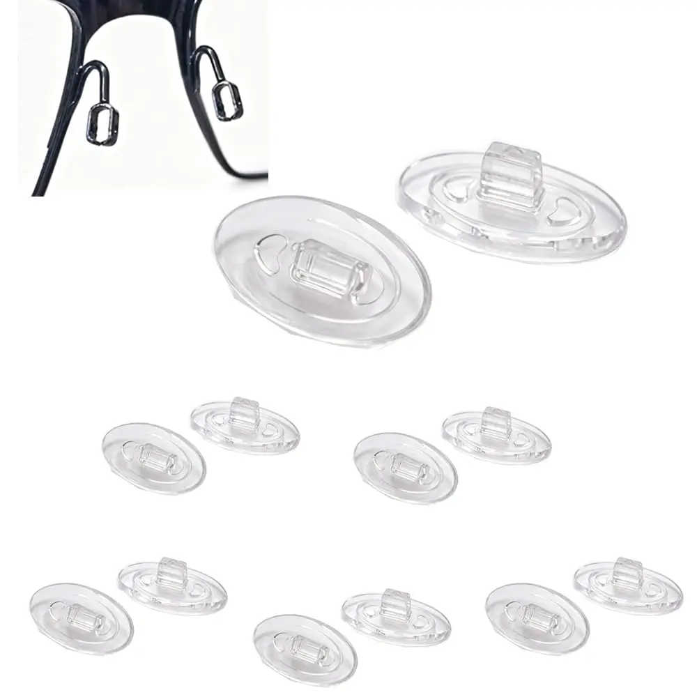 QYAJS 15mm Oval Silicone Eyeglass Nose Pads (8mm Width) | Push-in Replacement for Oakley & Maui Jim - main product image