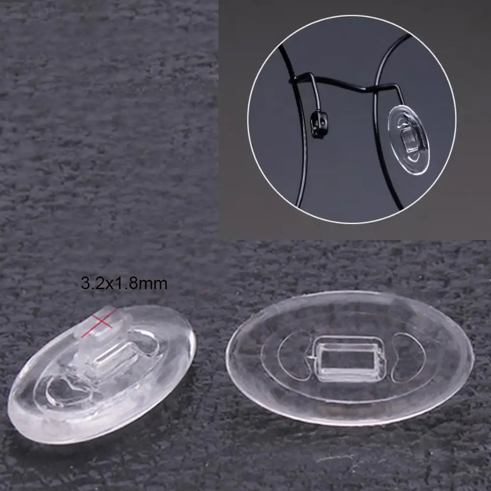 QYAJS 15mm Oval Silicone Eyeglass Nose Pads (8mm Width) | Push-in Replacement for Oakley & Maui Jim - view 3