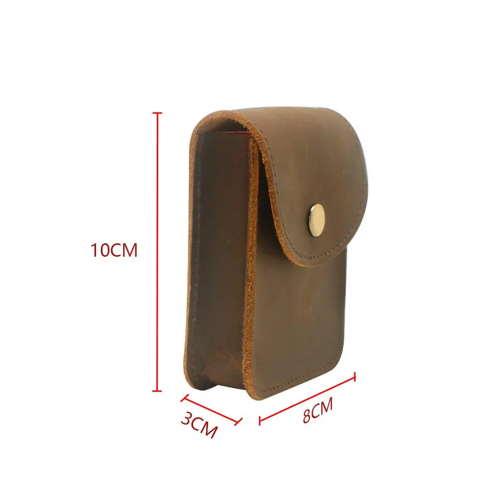 boshiho Playing Card Case, Genuine Leather Deck Card Holder for Magicians Poker Players Camping Trips -Brown | Vintage Style - view 7
