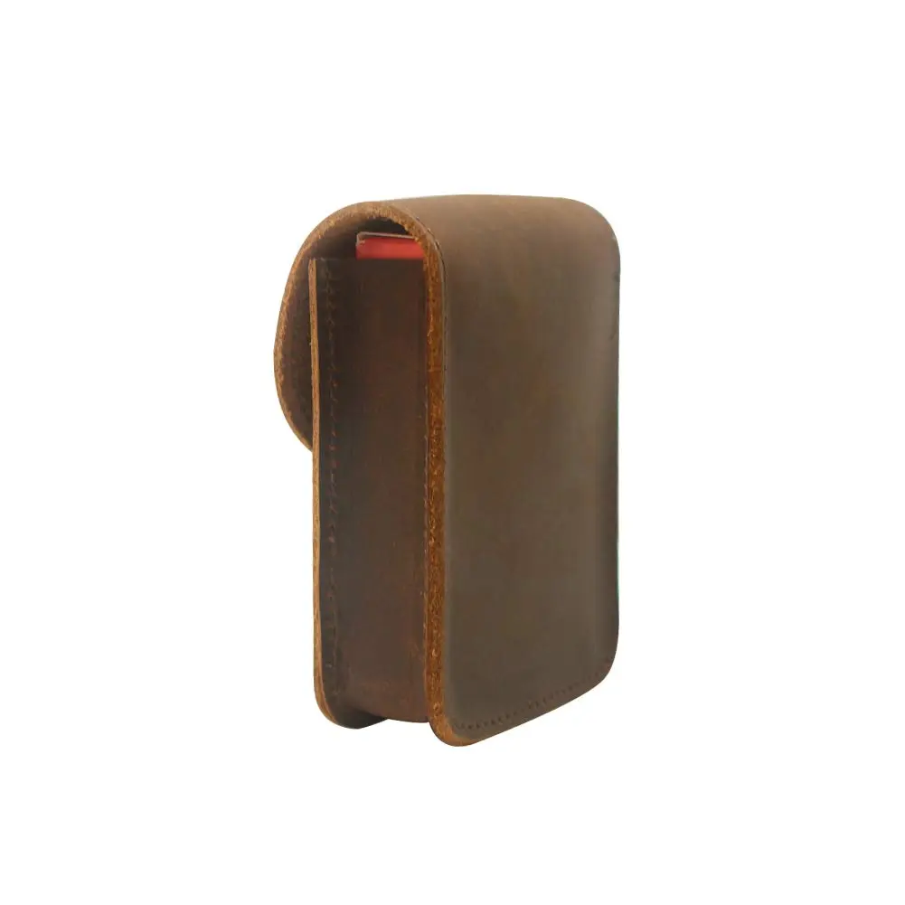 boshiho Playing Card Case, Genuine Leather Deck Card Holder for Magicians Poker Players Camping Trips -Brown | Vintage Style - view 4