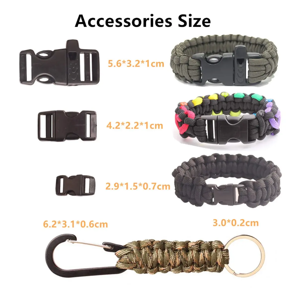 GeGeDa Paracord 550 Bracelet Kit | 100 ft (30.48 m) Nylon Rope with Buckles & Carabiners | DIY Survival Crafting - view 4