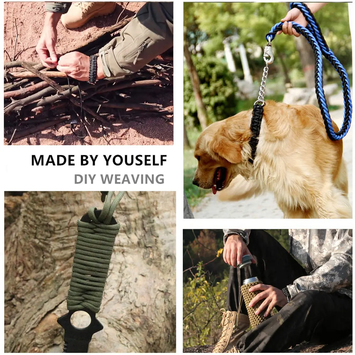 GeGeDa Paracord 550 Bracelet Kit 200 ft (60.96 m) | 550 lb Strength, Includes Buckles & Key Rings - view 6
