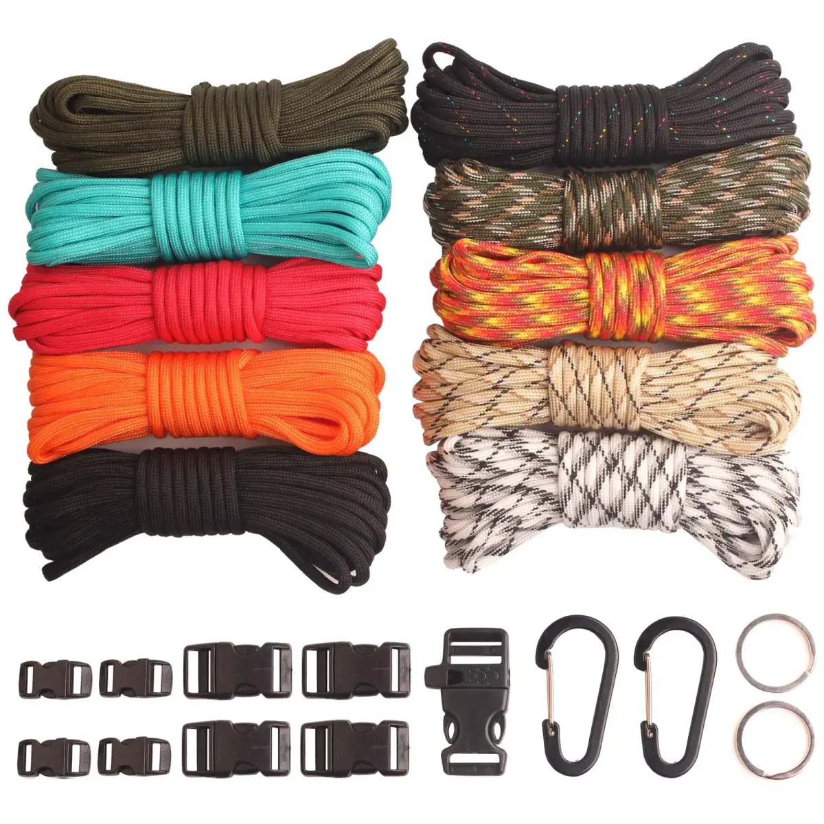GeGeDa Paracord 550 Bracelet Kit 200 ft (60.96 m) | 550 lb Strength Nylon Rope for Survival & Crafting - main product image