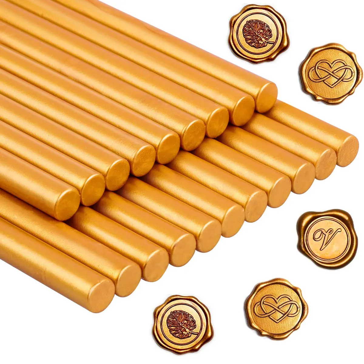 PAXCOO Sealing Wax Sticks 20pcs Gold | Easy Glue Gun Application for Crafts & Letter Seals - main product image
