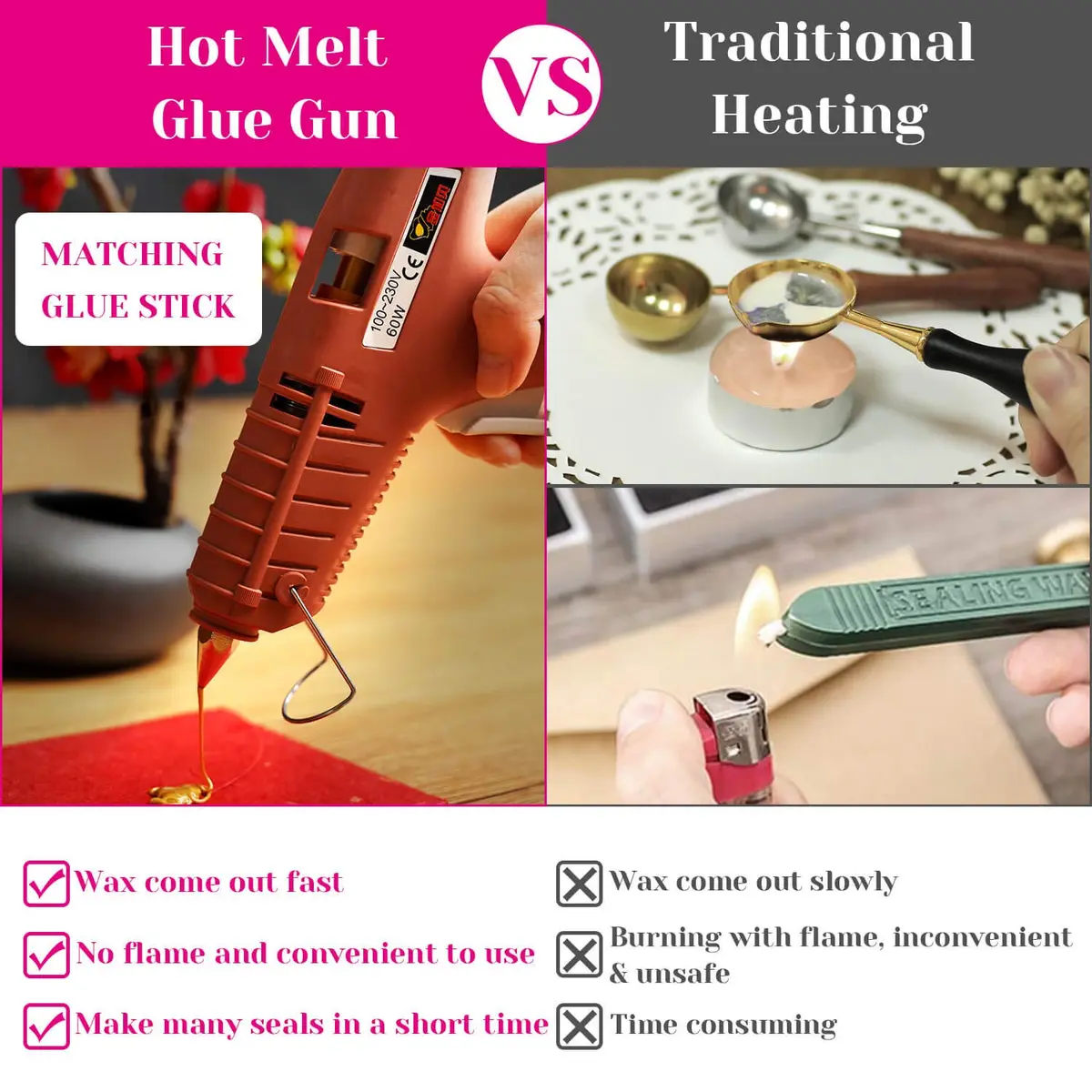 PAXCOO Sealing Wax Sticks 20pcs Gold | Easy Glue Gun Application for Crafts & Letter Seals - view 4