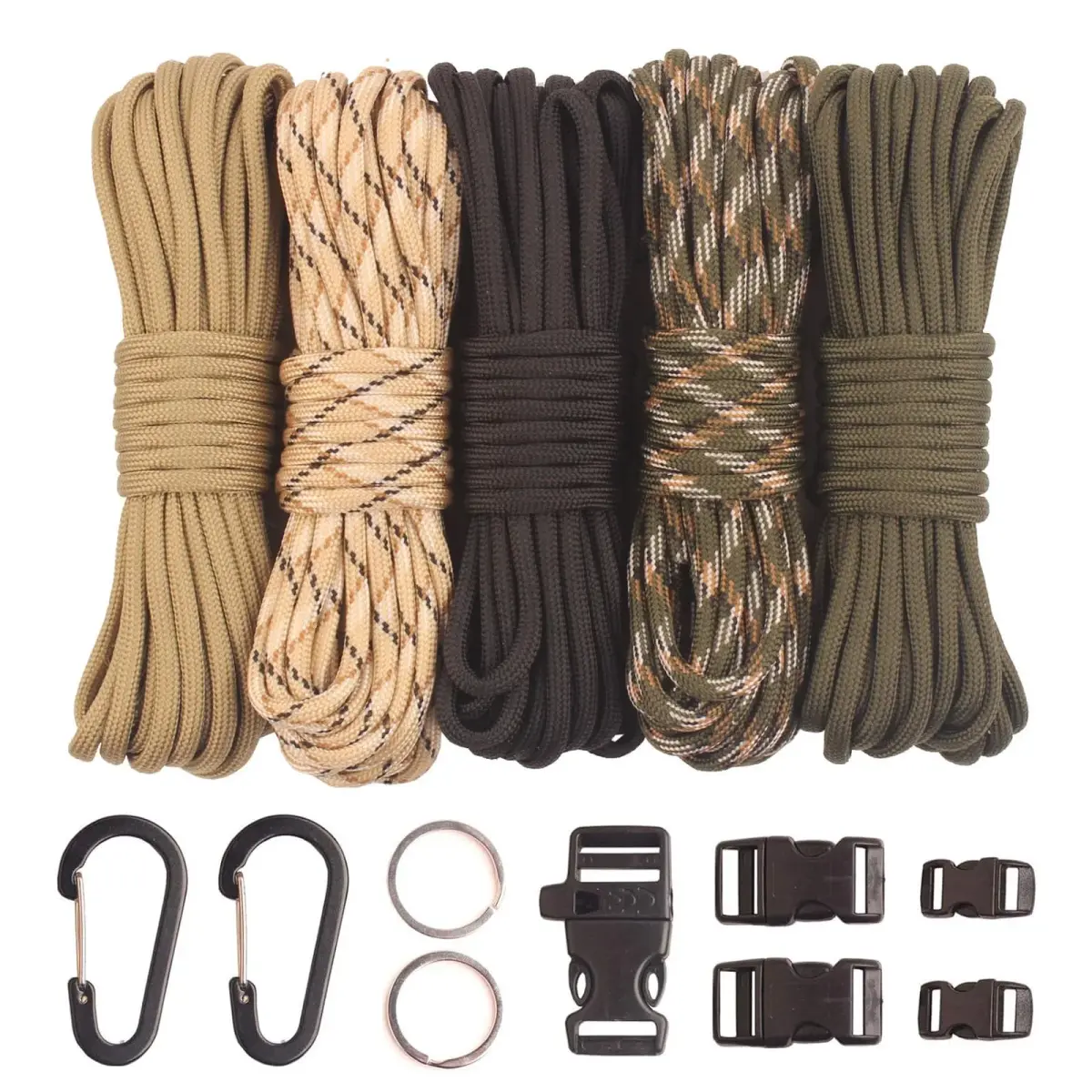 GeGeDa Paracord 550 Bracelet Kit 20ft Each Rope | 550 lb Strength Nylon Cord for DIY Projects - main product image