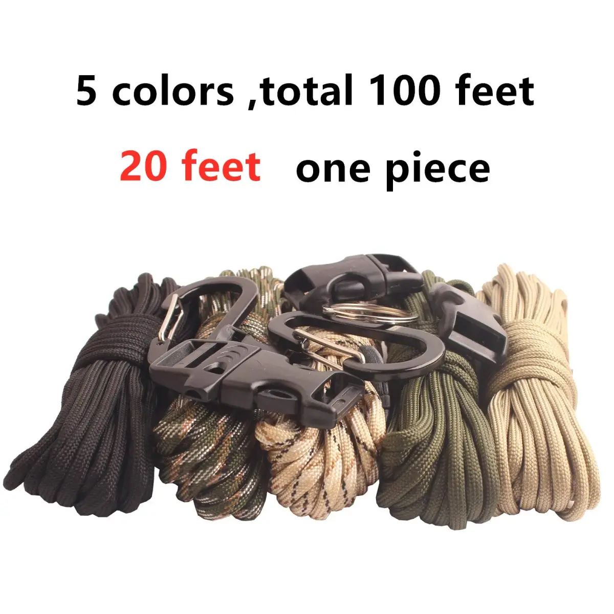 GeGeDa Paracord 550 Bracelet Kit 20ft Each Rope | 550 lb Strength Nylon Cord for DIY Projects - view 4