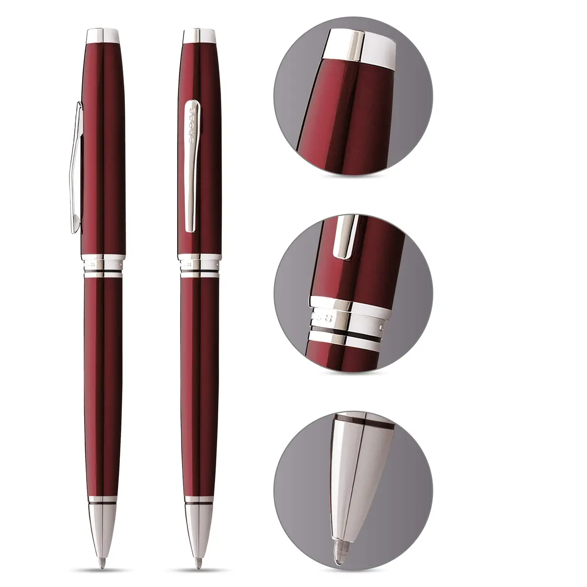 Cross Coventry Ballpoint Pen (Medium Stroke Thickness with Gift Box) Red/Chrome | Classic, Refillable, Gift-Ready - view 2