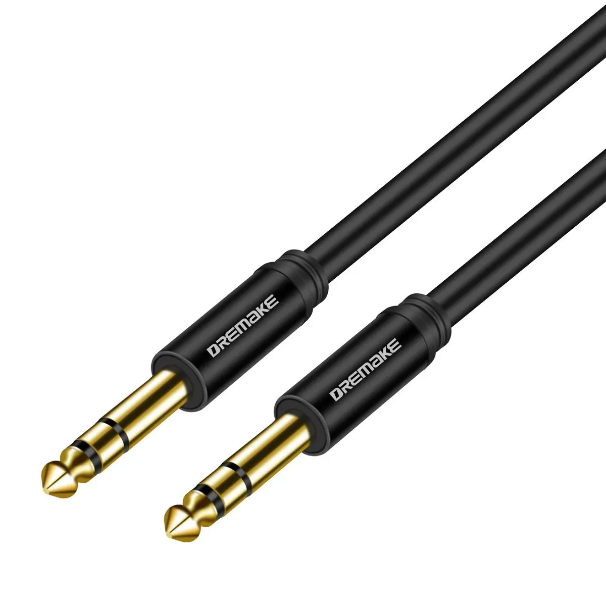 DREMAKE 1/4 Inch to 1/4 Inch TRS Guitar Cable 25FT | Balanced Stereo Audio Cable with Gold Plated Connectors - main product image