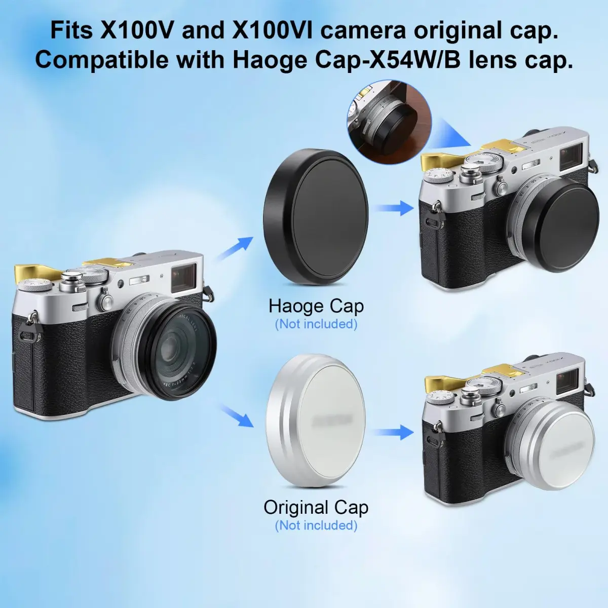 Haoge Black Camera Lens Filter Adapter Ring for Fujifilm X100V X100VI with 49mm Filter Mount - view 9