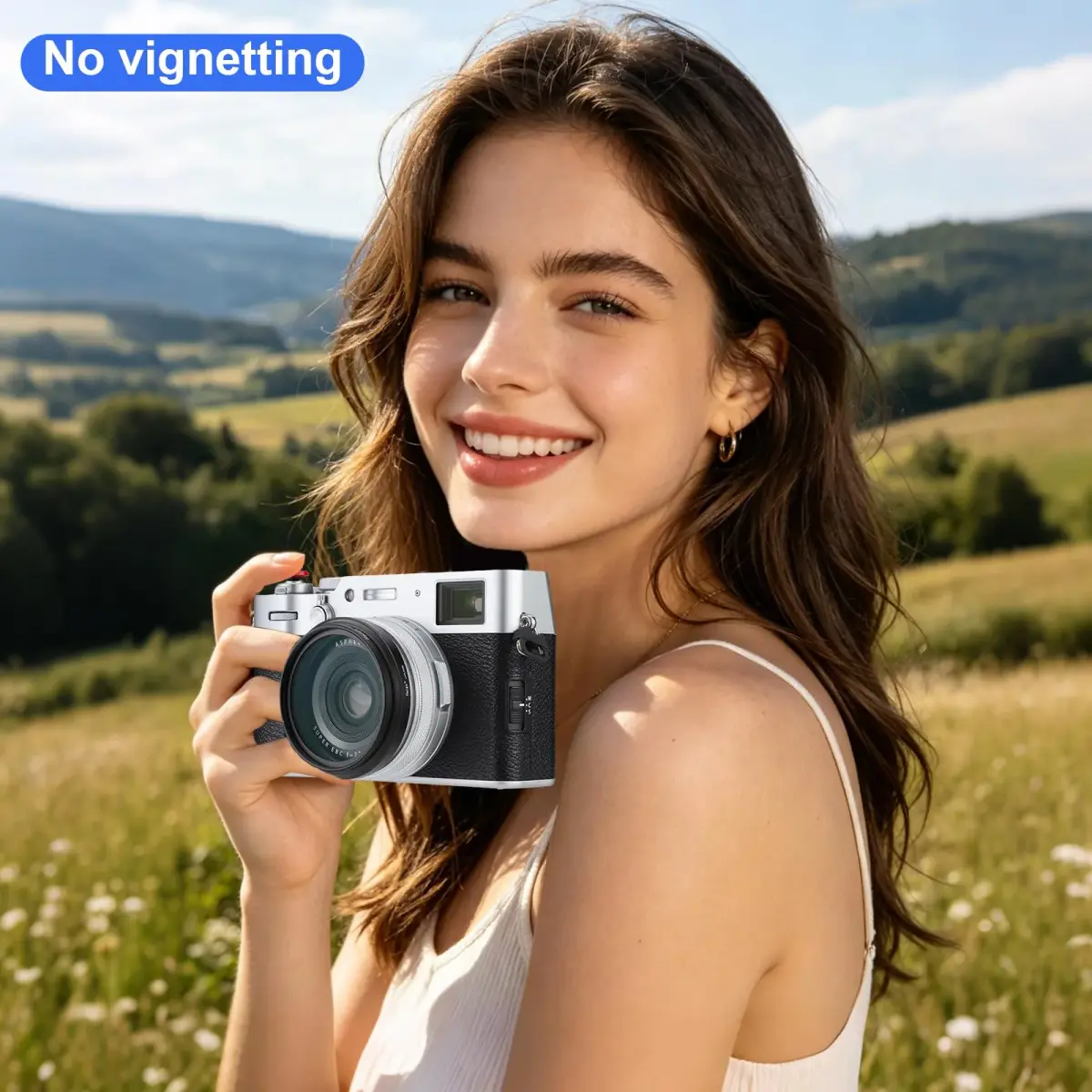 Haoge Black Camera Lens Filter Adapter Ring for Fujifilm X100V X100VI with 49mm Filter Mount - view 2