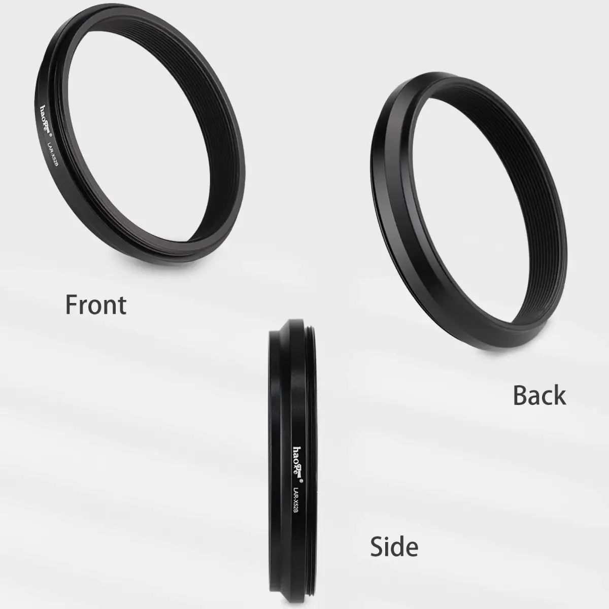 Haoge Black Camera Lens Filter Adapter Ring for Fujifilm X100V X100VI with 49mm Filter Mount - view 3