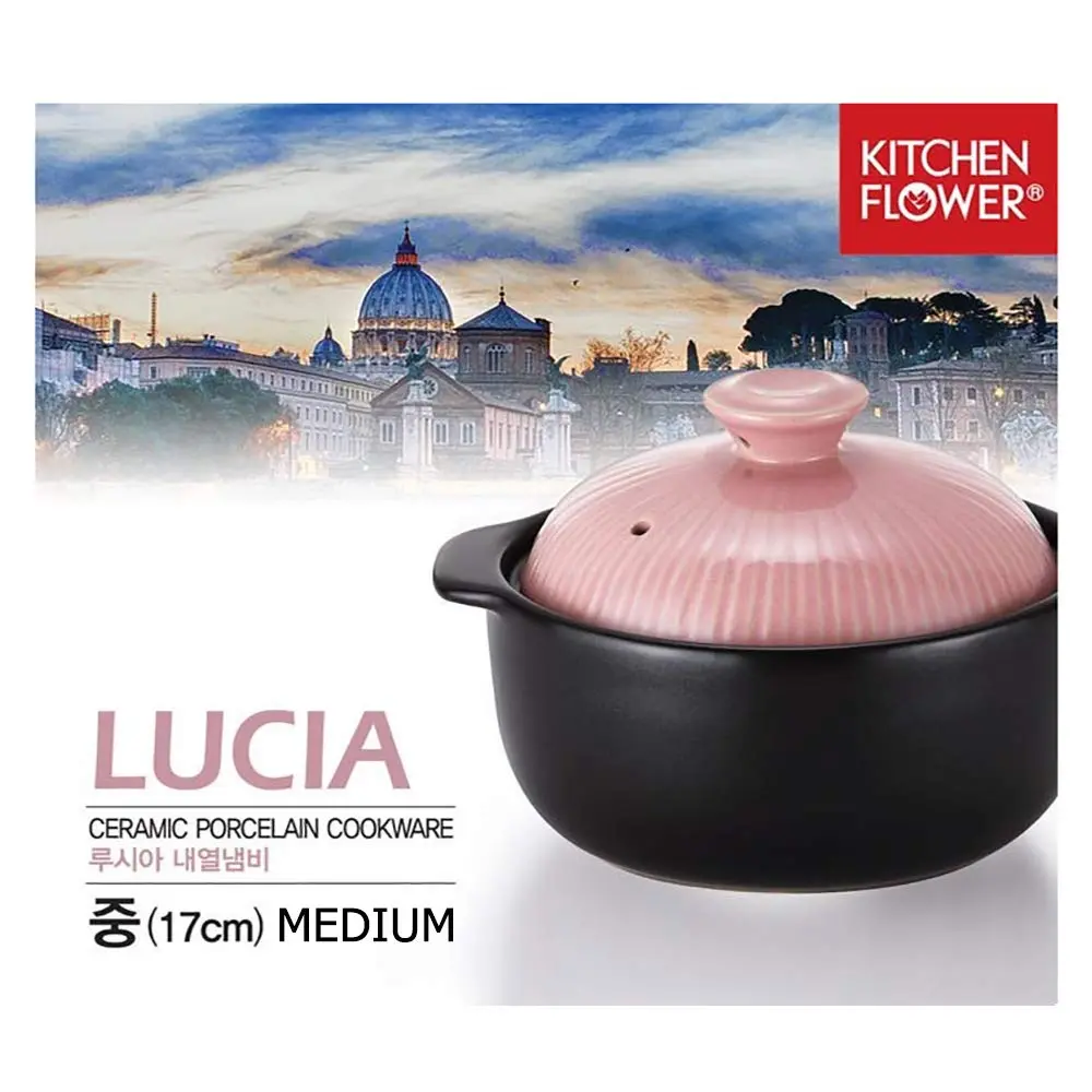 Lucia 1000ml Glazed Ceramic Cookware Hot Pot | Heat & Water Resistant - South Korea - view 6