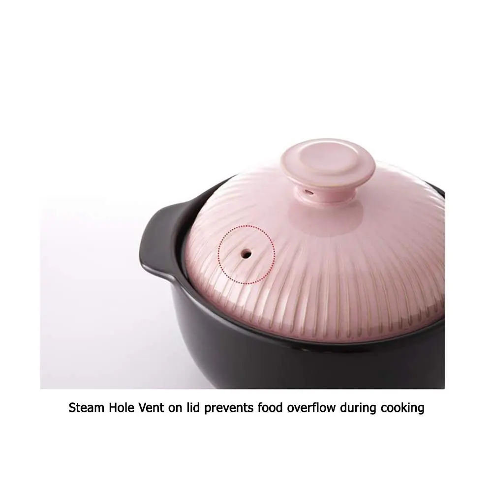 Lucia 1000ml Glazed Ceramic Cookware Hot Pot | Heat & Water Resistant - South Korea - view 3