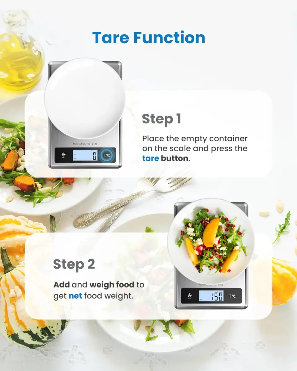 RENPHO Smart Food Scale with App & Nutritional Calculator, 5kg (11lb) Capacity | Accurate Grams, Ounces, Millilitres - view 6