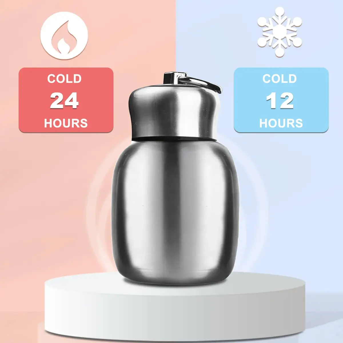 Gets Mini Vacuum Insulated Water Bottle 200ml (7 Oz) | Rose Color, Stainless Steel, Keep Hot/Cold - view 5