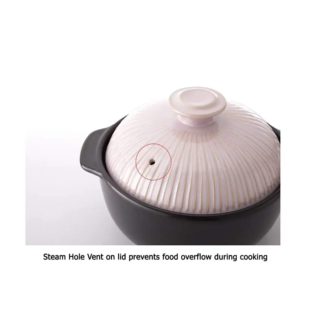 Lucia 1400ml Glazed Ceramic Cookware Hot Pot | Heat & Water Resistant - South Korea - view 3