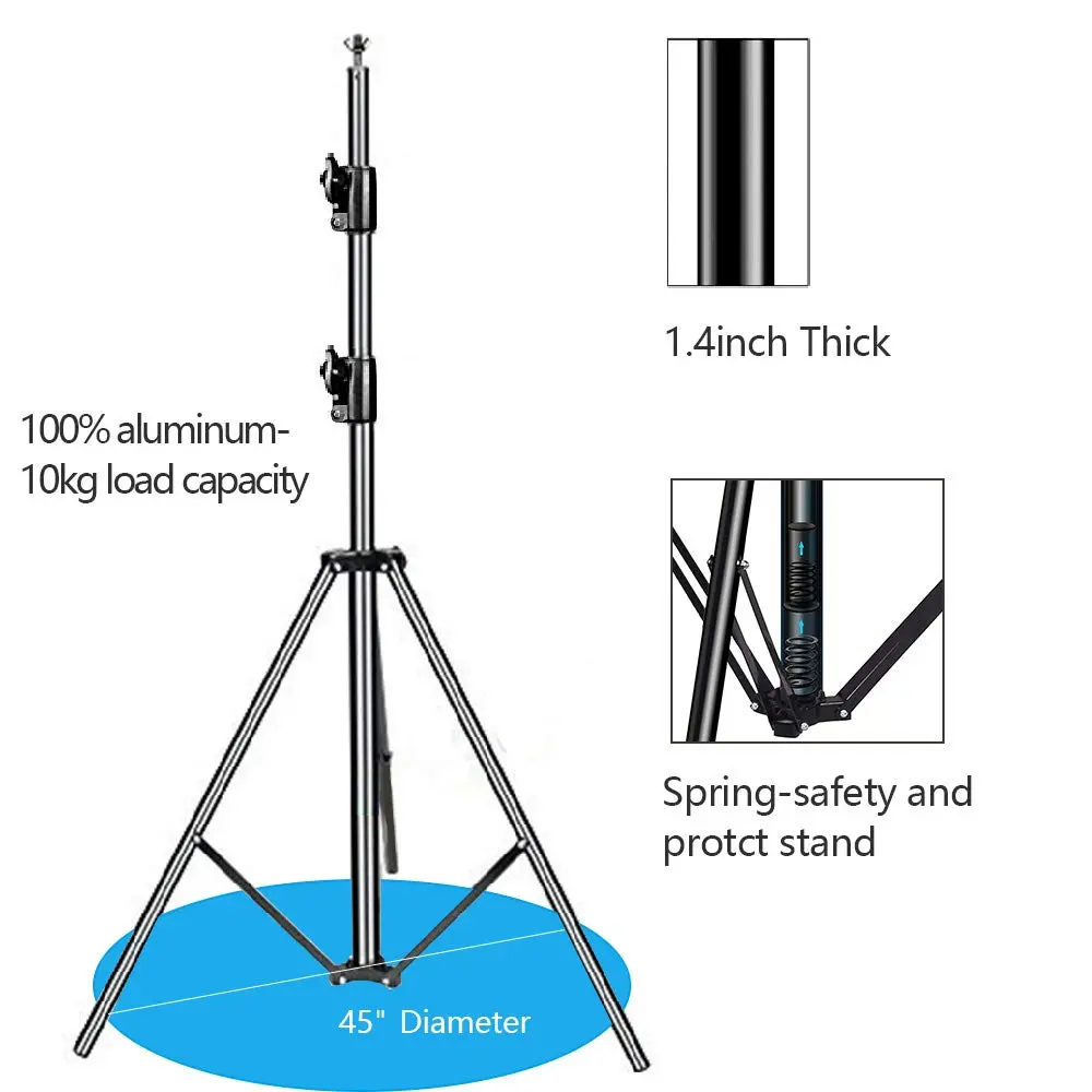 HYJ-INC 12ft x 10ft Photo Video Studio Heavy Duty Adjustable Photography Muslin Backdrop Support System Kit with Carry Bag 12ft x 10ft - view 5