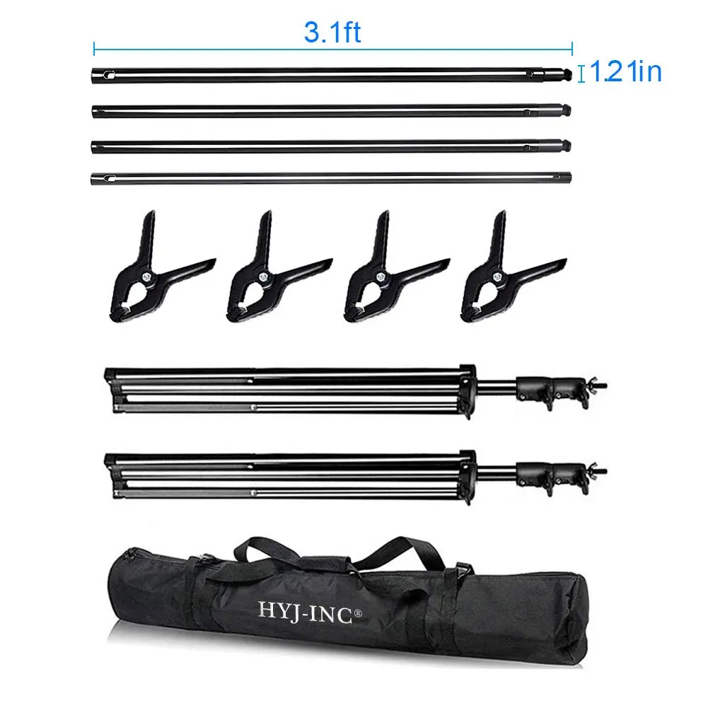HYJ-INC 12ft x 10ft Photo Video Studio Heavy Duty Adjustable Photography Muslin Backdrop Support System Kit with Carry Bag 12ft x 10ft - view 2