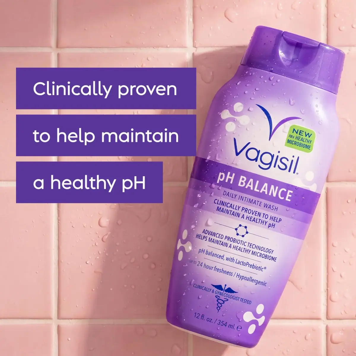 Vagisil pH Balance Feminine Wash LactoPrebiotic 360ml (12 Fl Oz) | Gynecologist Tested - view 2
