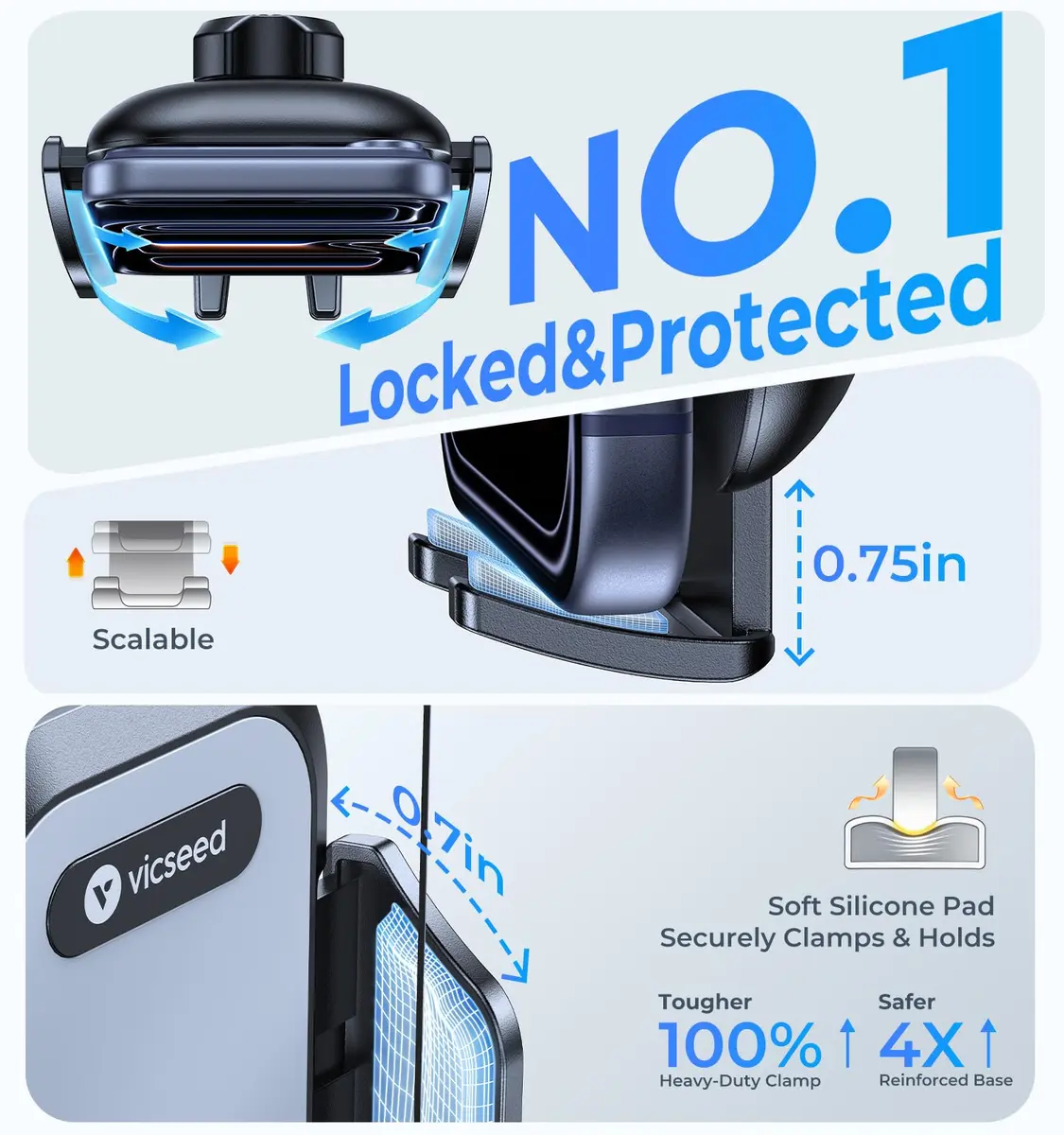 VICSEED 2026 Upgraded Car Phone Holder Mount | 86LBS Ultra-Powerful Suction, Sturdy & Flexible - view 8