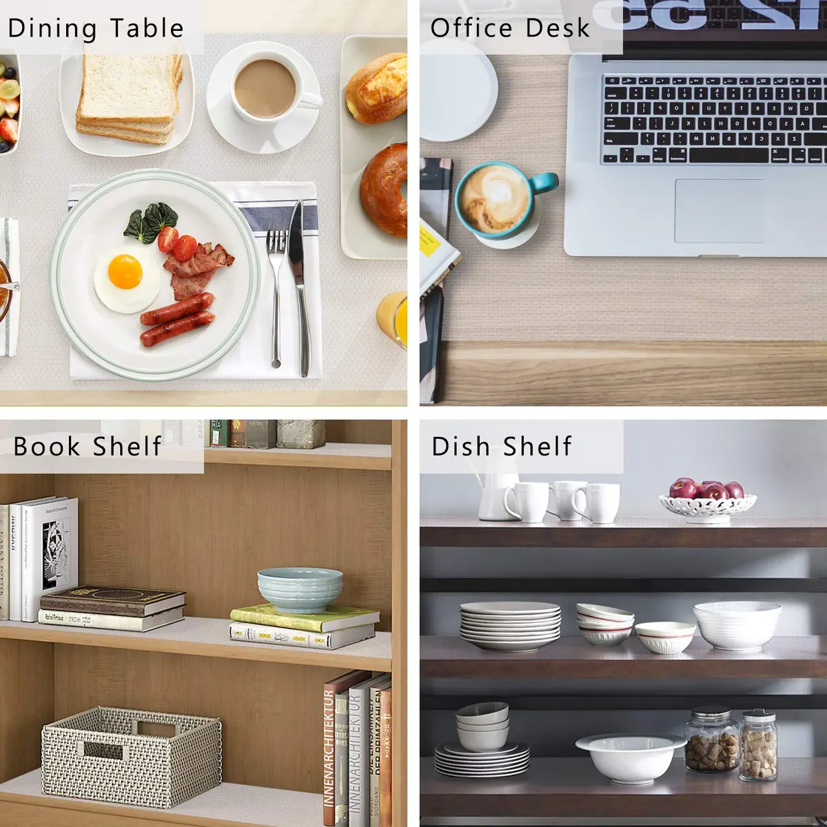 HooTown Shelf Liner Kitchen Cabinet Drawer Mat, 17.5"W x 78.7"L Non Adhesive Clear | Food-Grade EVA, Waterproof & Easy to Cut - view 5