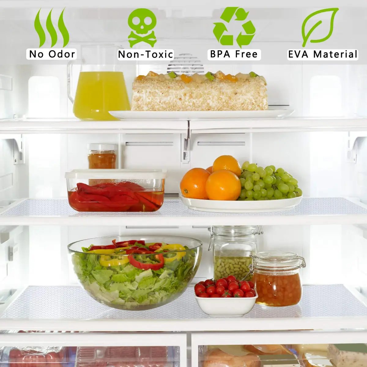 HooTown Shelf Liner Kitchen Cabinet Drawer Mat, 17.5"W x 78.7"L Non Adhesive Clear | Food-Grade EVA, Waterproof & Easy to Cut - view 2