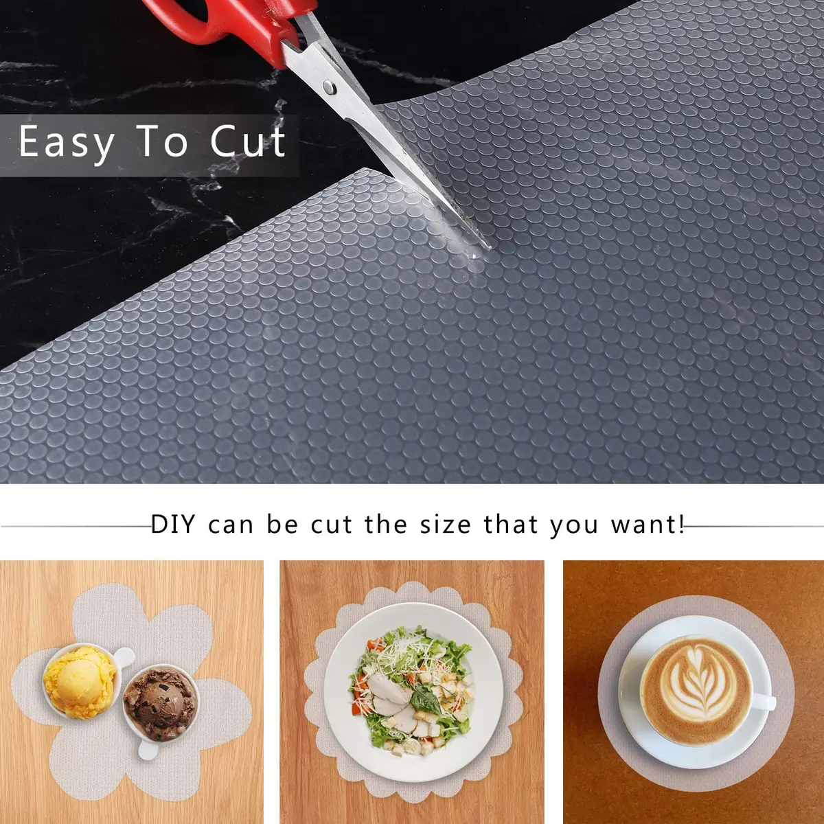 HooTown Shelf Liner Kitchen Cabinet Drawer Mat, 17.5"W x 78.7"L Non Adhesive Clear | Food-Grade EVA, Waterproof & Easy to Cut - view 3