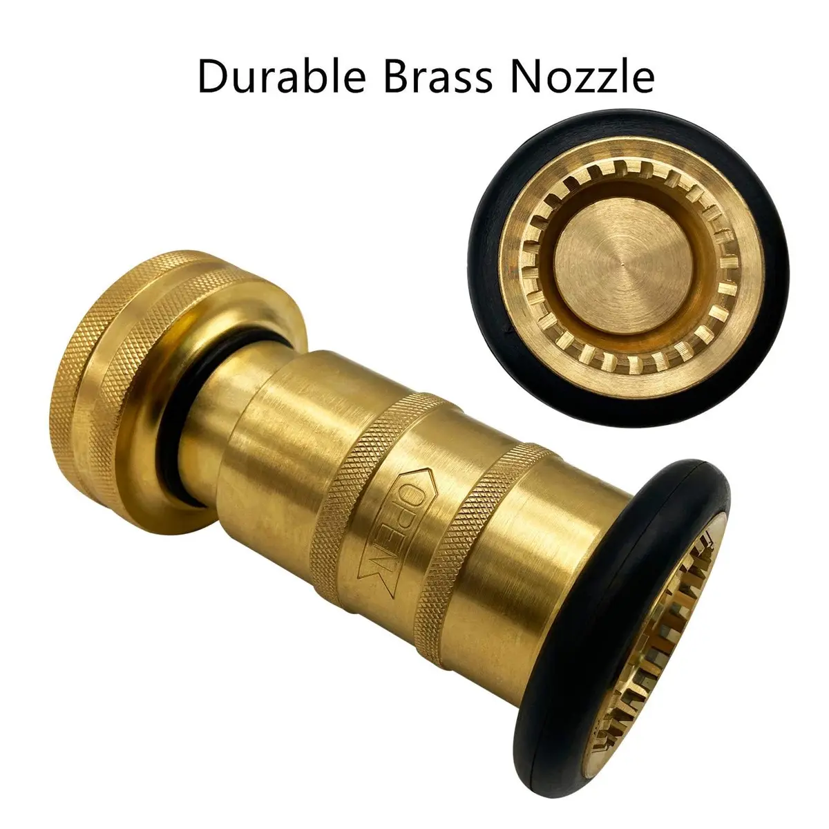 SAFBY Brass Fire Hose Nozzle 1" NPT/NPSH | Fog, Stream & Off Positions - view 5