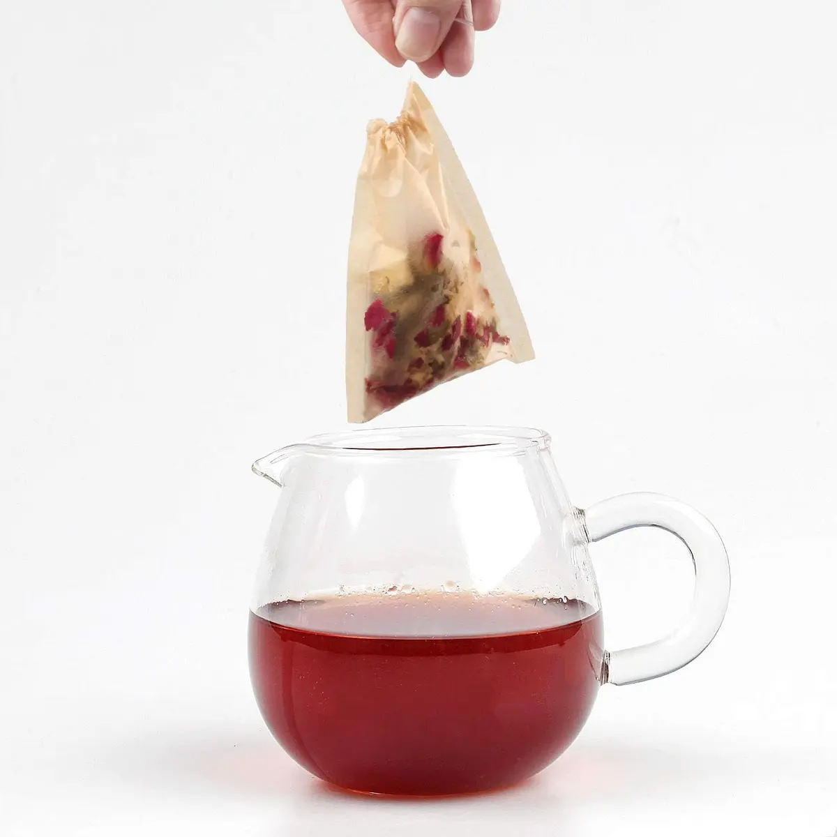 fenshine 100pcs Disposable Tea Bags for Loose Leaf Tea | Natural Wood Pulp, Unbleached, Drawstring (3.54" x 2.75") - view 3