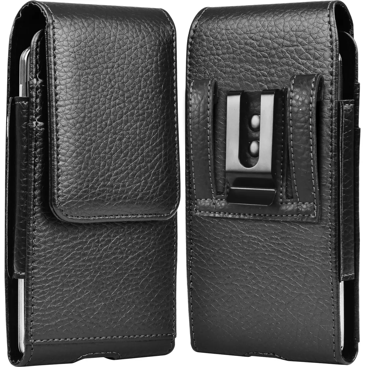 Takfox Leather Belt Holster Pouch for Samsung Galaxy S25 Ultra S24 Plus S23 S22 S21 S20 FE 5G Note 20 J7 J3 with Belt Clip & Card Slots (Black) - main product image
