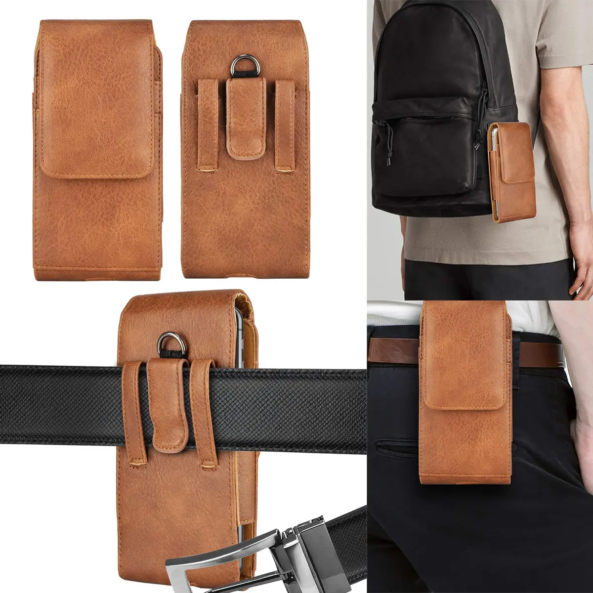Takfox Leather Belt Holster Pouch for Samsung Galaxy S25 Ultra S24 Plus S23 S22 S21 S20 FE 5G Note 20 J7 J3, 17.3 cm (6.8 inch) | RFID Blocking - view 7