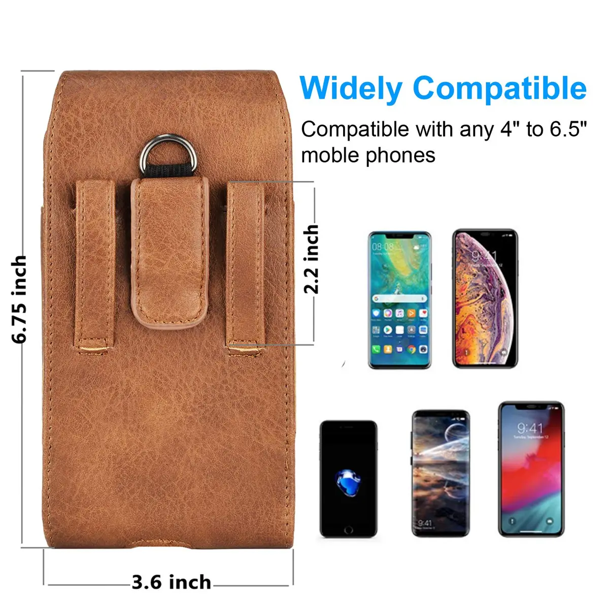 Takfox Leather Belt Holster Pouch for Samsung Galaxy S25 Ultra S24 Plus S23 S22 S21 S20 FE 5G Note 20 J7 J3, 17.3 cm (6.8 inch) | RFID Blocking - view 2