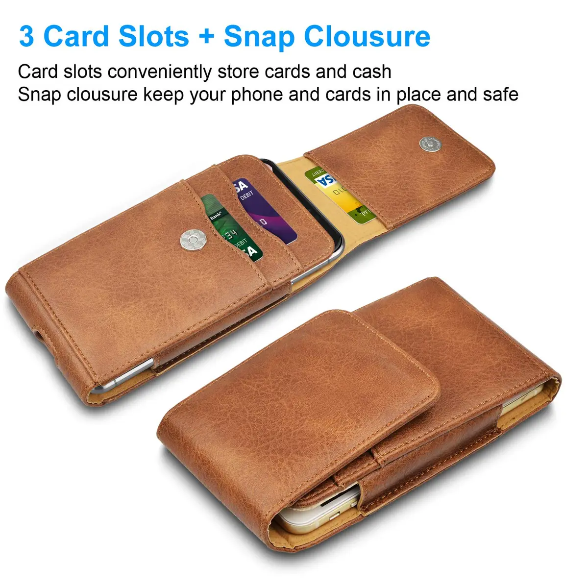 Takfox Leather Belt Holster Pouch for Samsung Galaxy S25 Ultra S24 Plus S23 S22 S21 S20 FE 5G Note 20 J7 J3, 17.3 cm (6.8 inch) | RFID Blocking - view 3