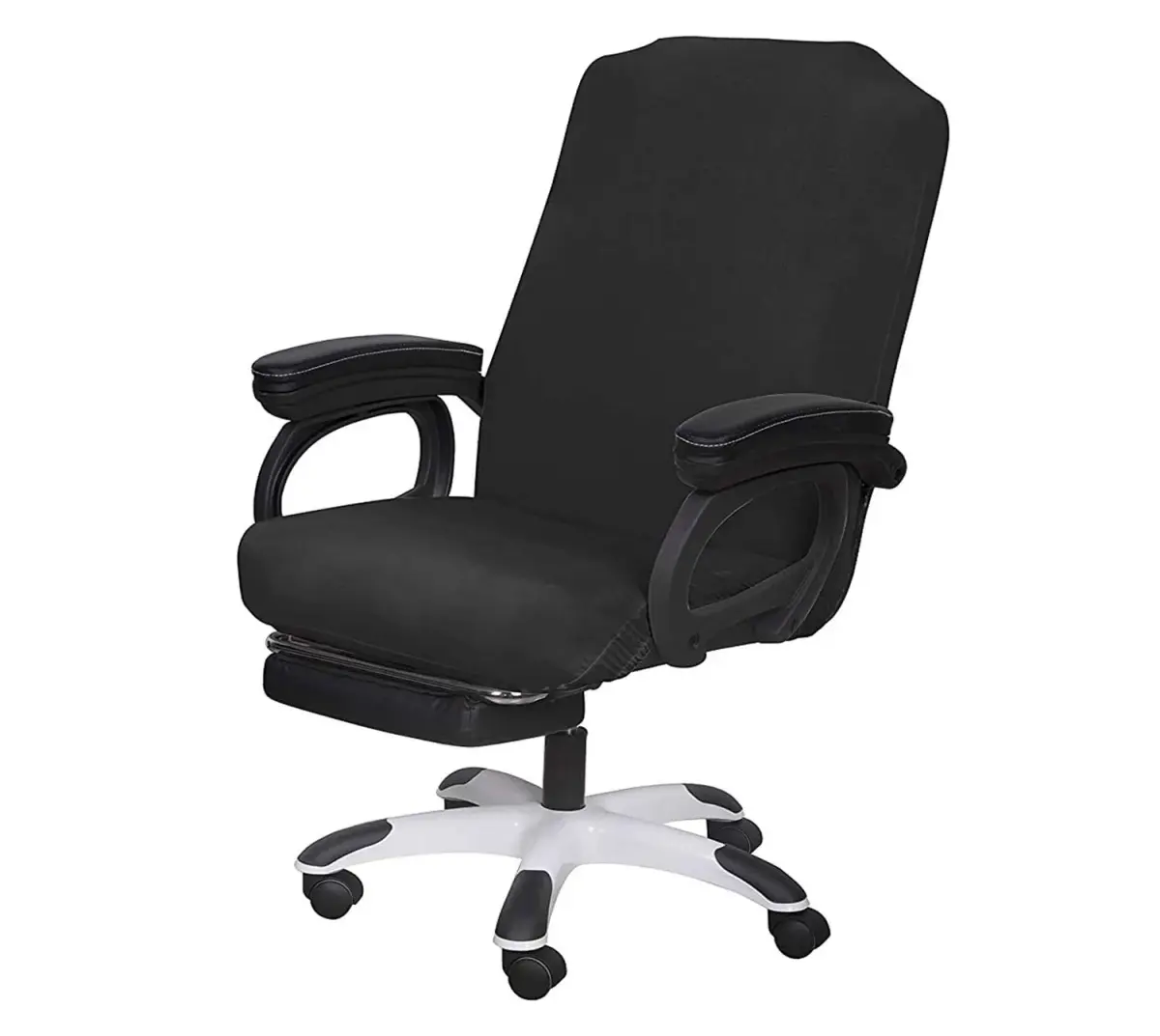 SARAFLORA Medium Black Office Chair Cover - Stretch Fit, Removable, Washable Protector (1 Piece) - main product image