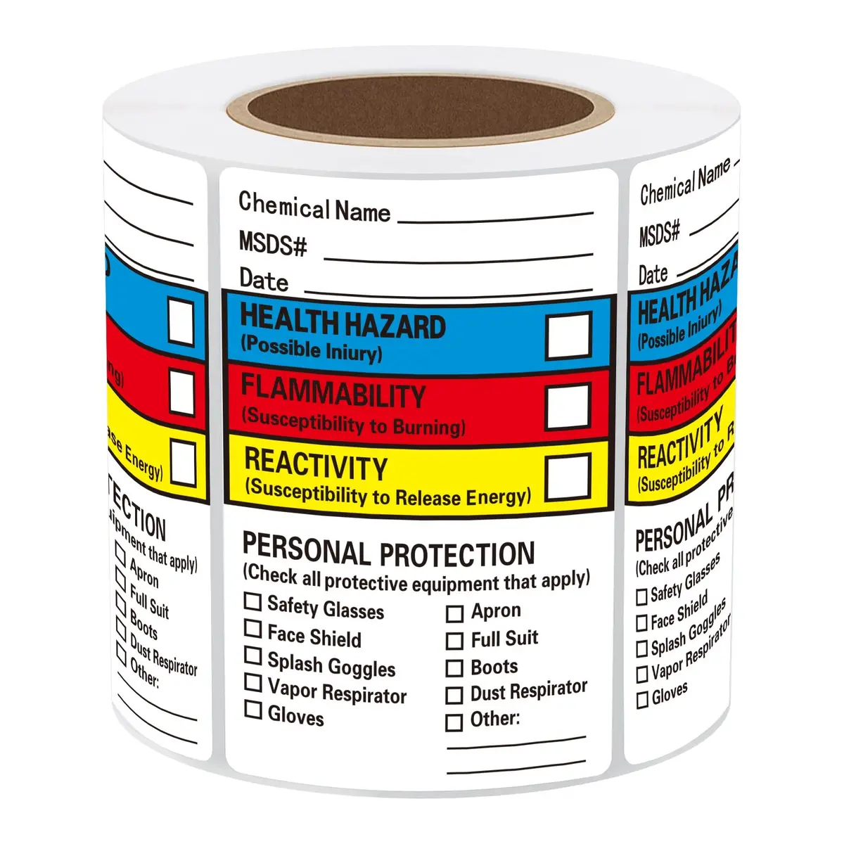 Well Tile Chemical Safety Data Labels MSDS Stickers 2x3 Inch | OSHA-Compliant Hazard Communication - main product image