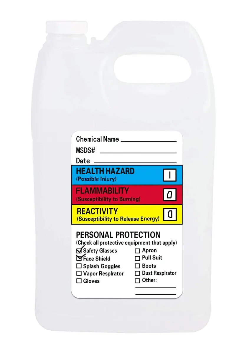 Well Tile Chemical Safety Data Labels MSDS Stickers 2x3 Inch | OSHA-Compliant Hazard Communication - view 5