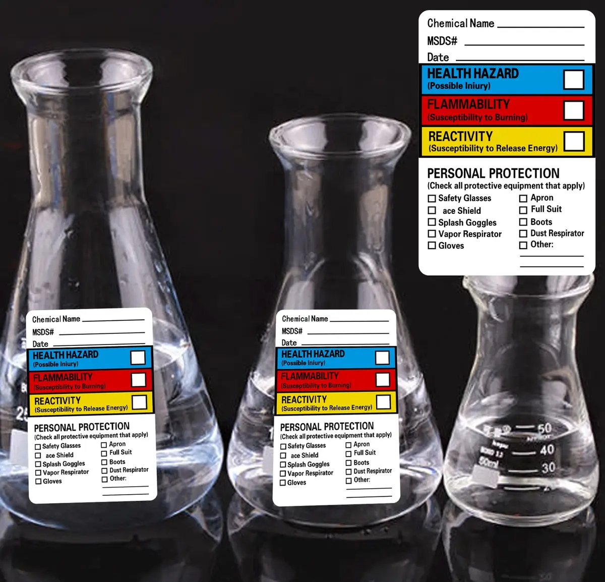 Well Tile Chemical Safety Data Labels MSDS Stickers 2x3 Inch | OSHA-Compliant Hazard Communication - view 6