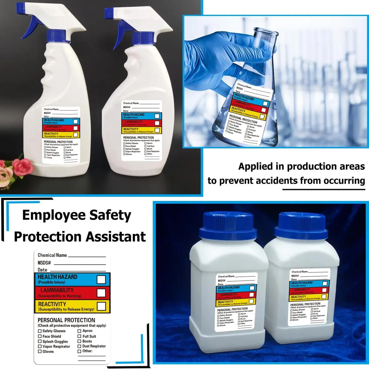 Well Tile Chemical Safety Data Labels MSDS Stickers 2x3 Inch | OSHA-Compliant Hazard Communication - view 3